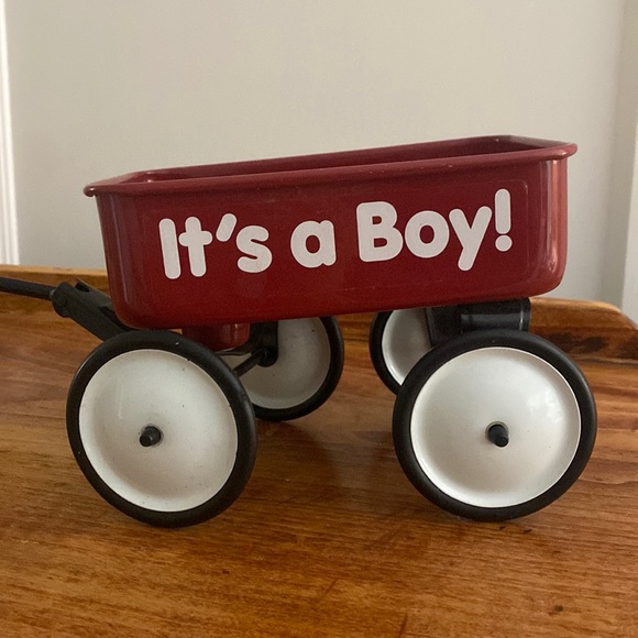 “It’s a boy” small little red wagon decoration - Picture 1 of 4